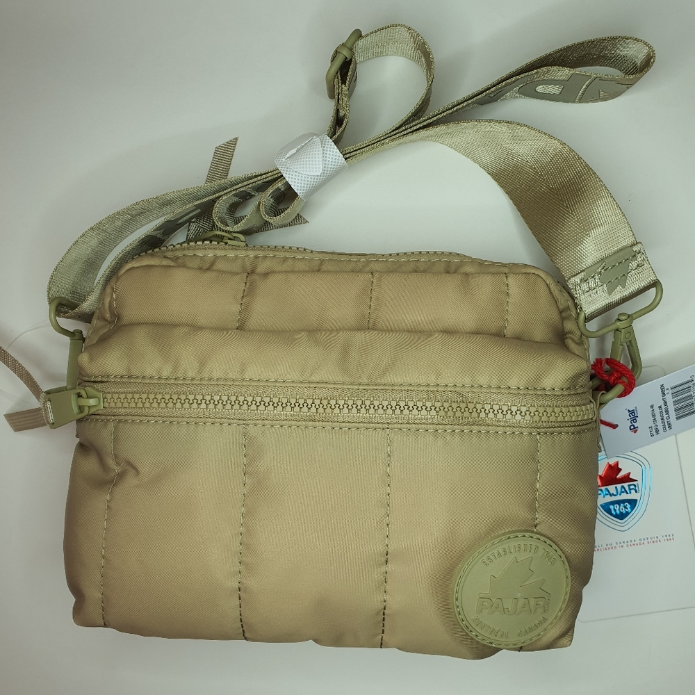 Pajar Beige Nylon Sling Crossbody / Belt Bag + FREE GIFT NWT